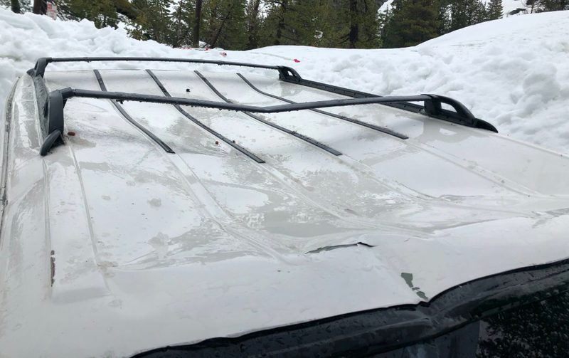 Illustration for article titled A Tesla Engineer's Jeep Ended Up Under 10 Feet of Snow for Months and It's Still There